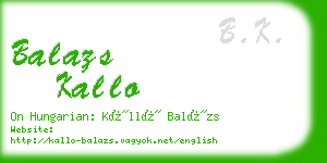 balazs kallo business card